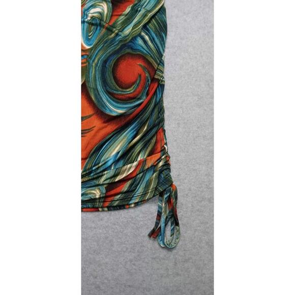 Timing Sleeveless Slouched Swoop Neck Mini Dress Womens Size L Multicolor Swirls - Picture 4 of 8